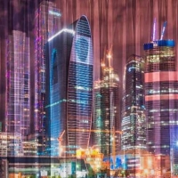 Фототюль Деловой центр Москвы